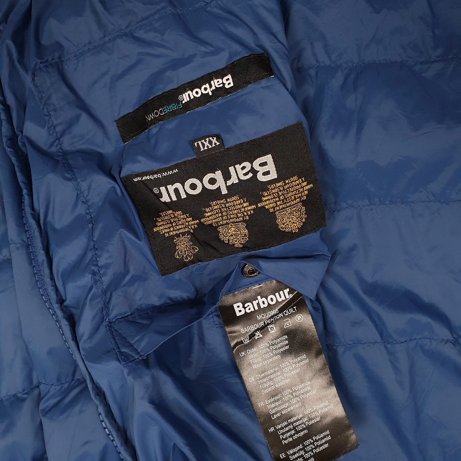 Mens Blue Barbour Penton Quilt  Coat