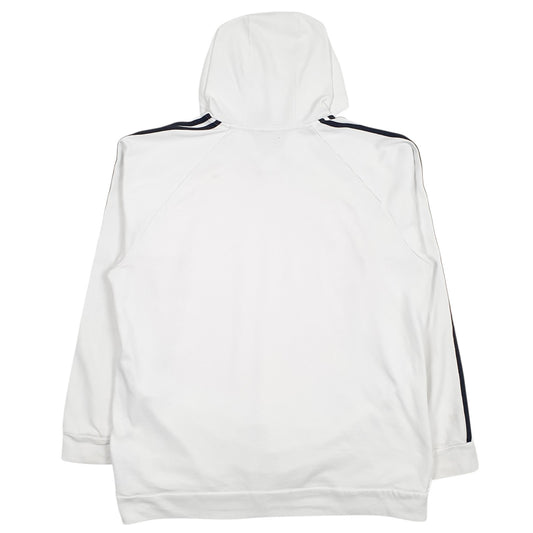 Mens White Adidas Spellout Hoodie Jumper