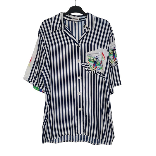 Mens Navy Sievers  Short Sleeve Shirt