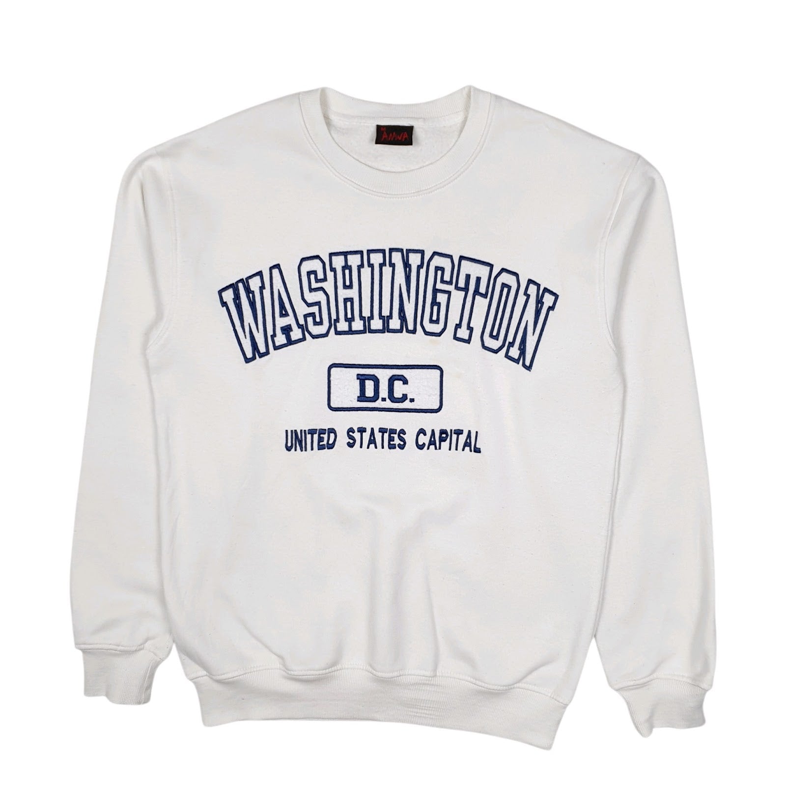 Mens White ANWA Washington DC Capitol Crewneck Jumper