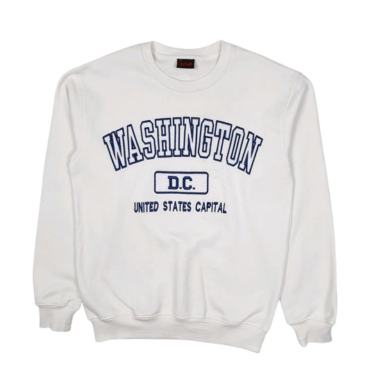 Mens White ANWA Washington DC Capitol Crewneck Jumper