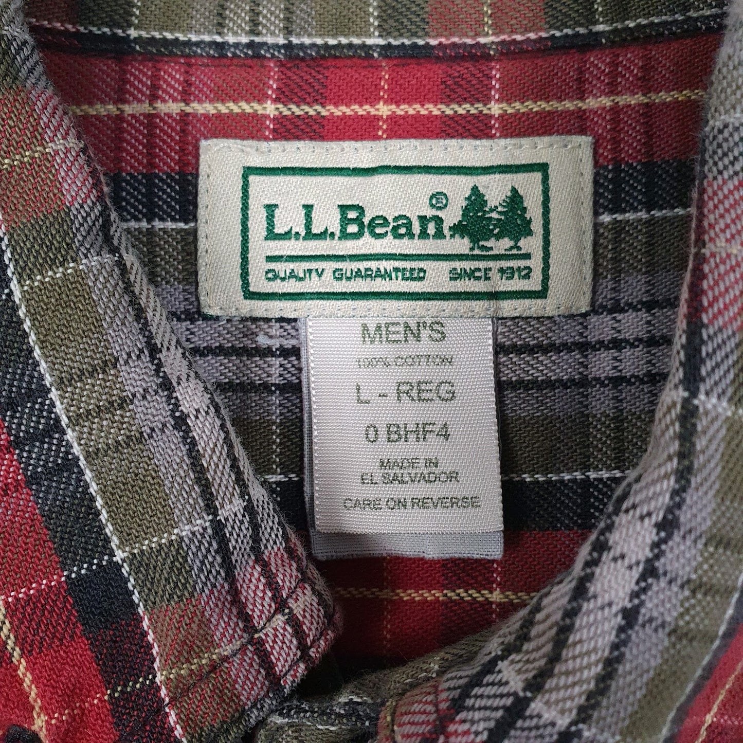 Mens Red L.L.Bean Flannel  Shirt