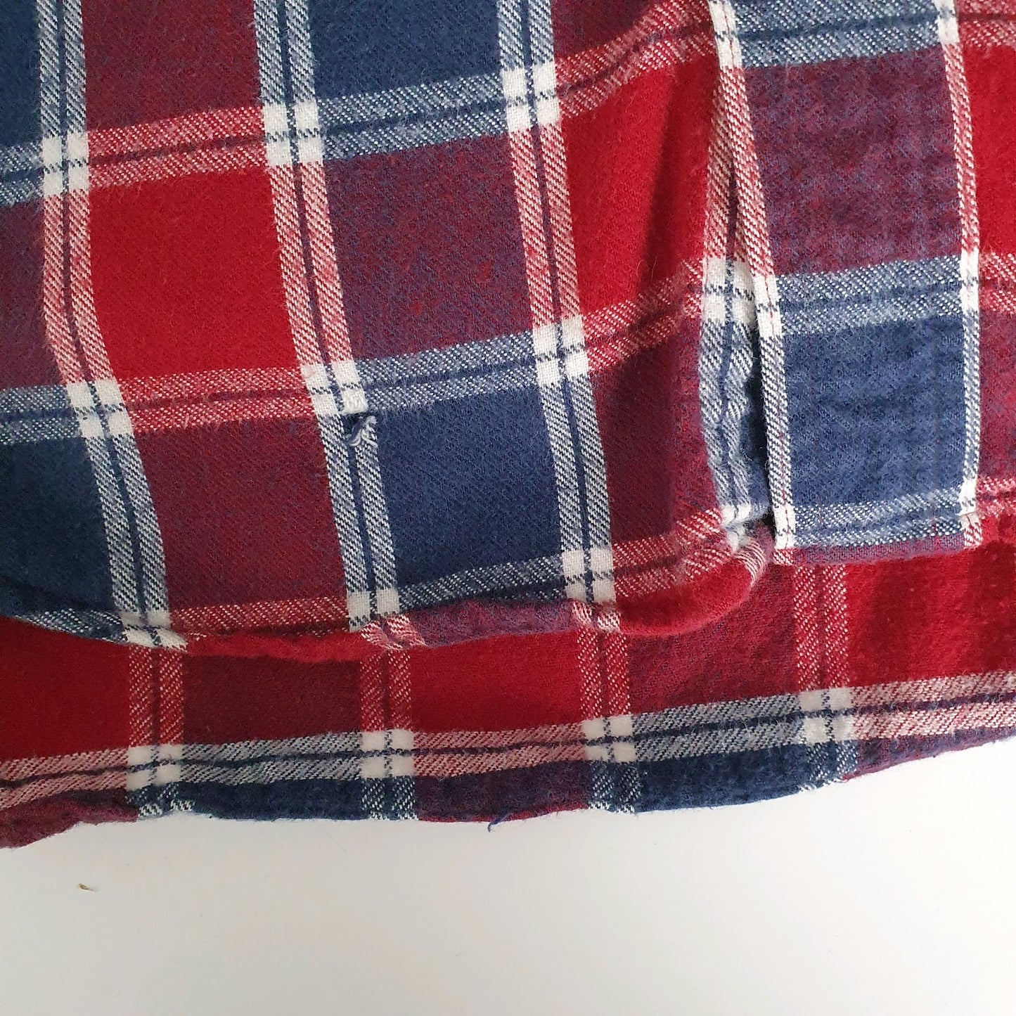 Mens Red L.L.Bean Scoth Plaid Flannel  Shirt