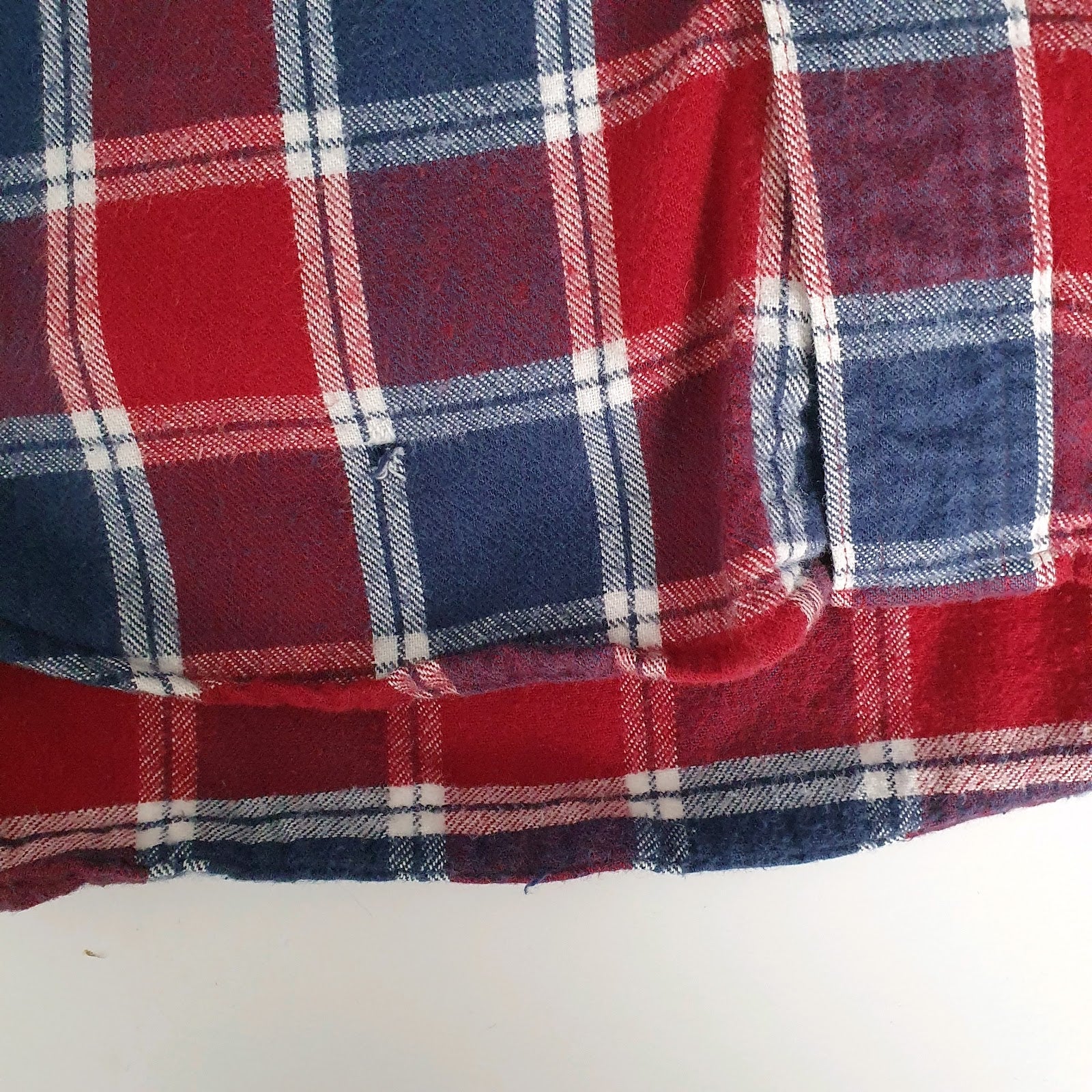 Mens Red L.L.Bean Scoth Plaid Flannel  Shirt
