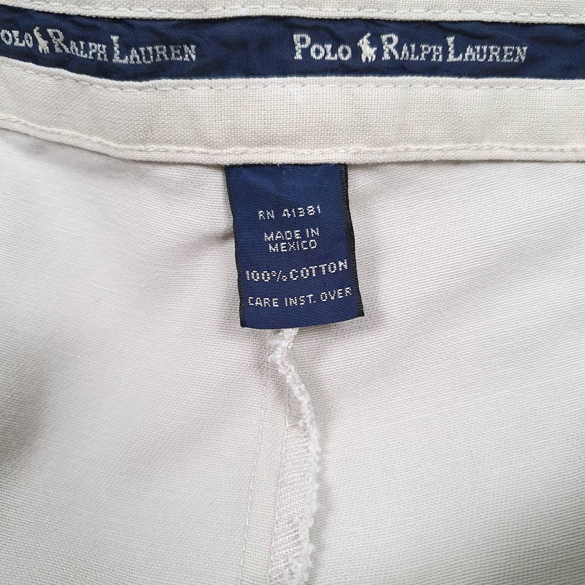 Mens Cream Polo Ralph Lauren Pleated  Trousers
