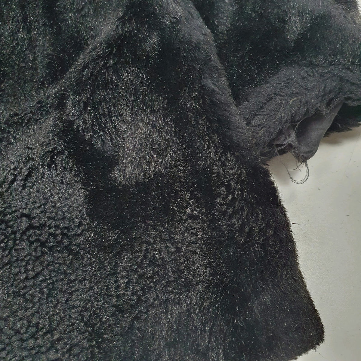 Womens Black Unbranded Faux Fur Fluffy  Coat