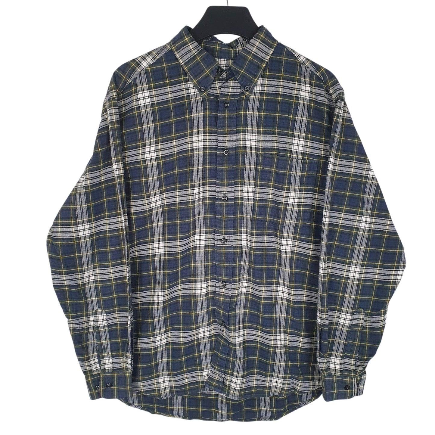 Mens Navy Eddie Bauer Flannel Long Sleeve Shirt