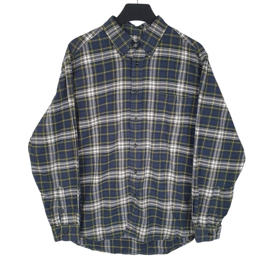 Mens Navy Eddie Bauer Flannel Long Sleeve Shirt