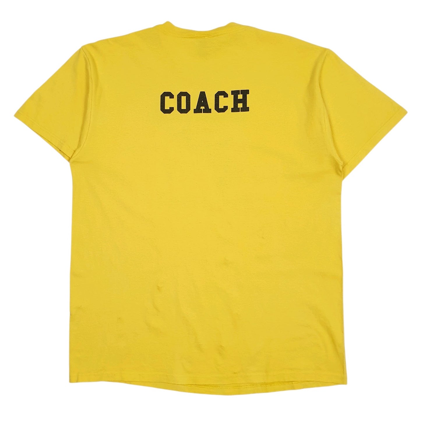 Mens Yellow Fruit Of The Loom Tecumseh Basketball  T Shirt