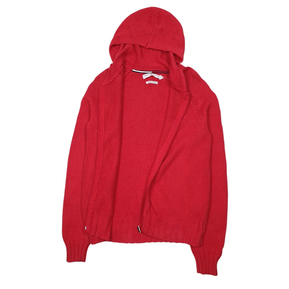 Womens Red Tommy Hilfiger Knit Full Zip Jumper
