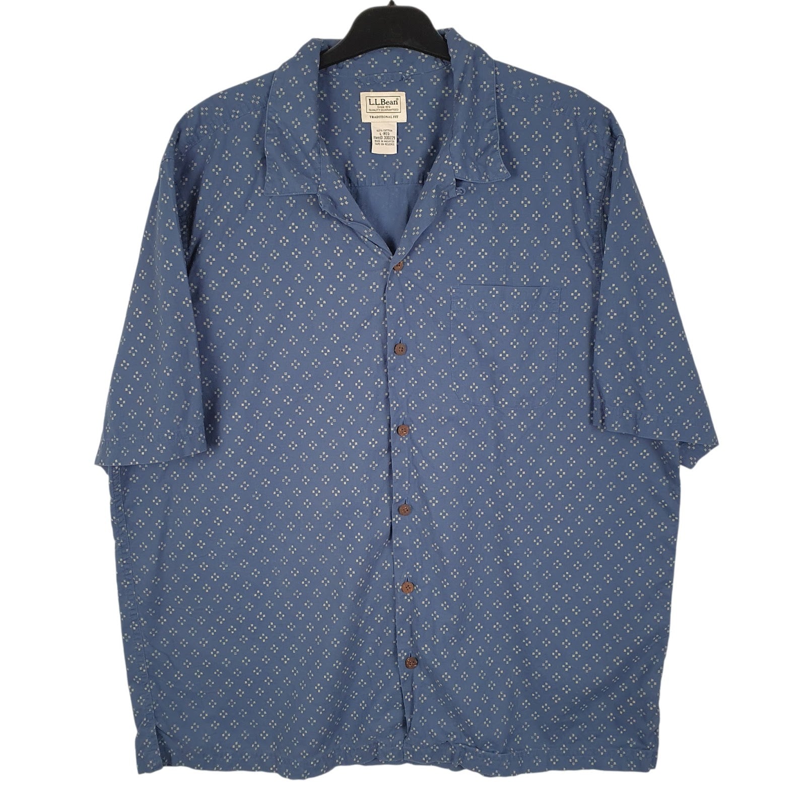 Mens Blue L.L.Bean  Short Sleeve Shirt