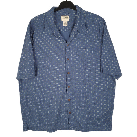 Mens Blue L.L.Bean  Short Sleeve Shirt