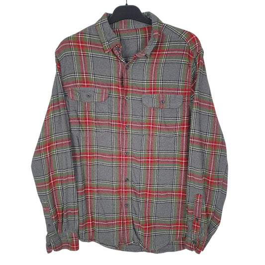 Mens Grey Unbranded Flannel Long Sleeve Shirt