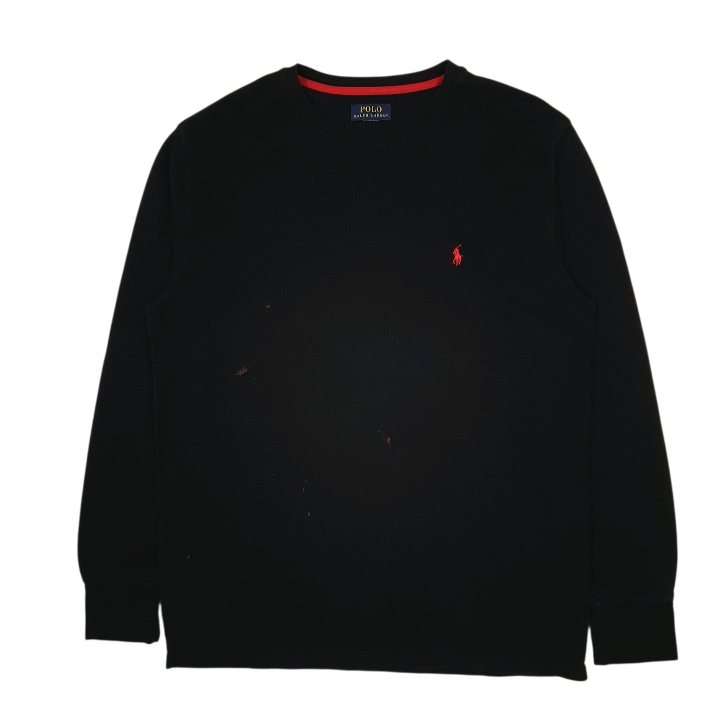 Mens Black Polo Ralph Lauren Thermal Crewneck Jumper