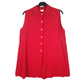 Womens Red Unbranded Button Front Sleeveless Dress