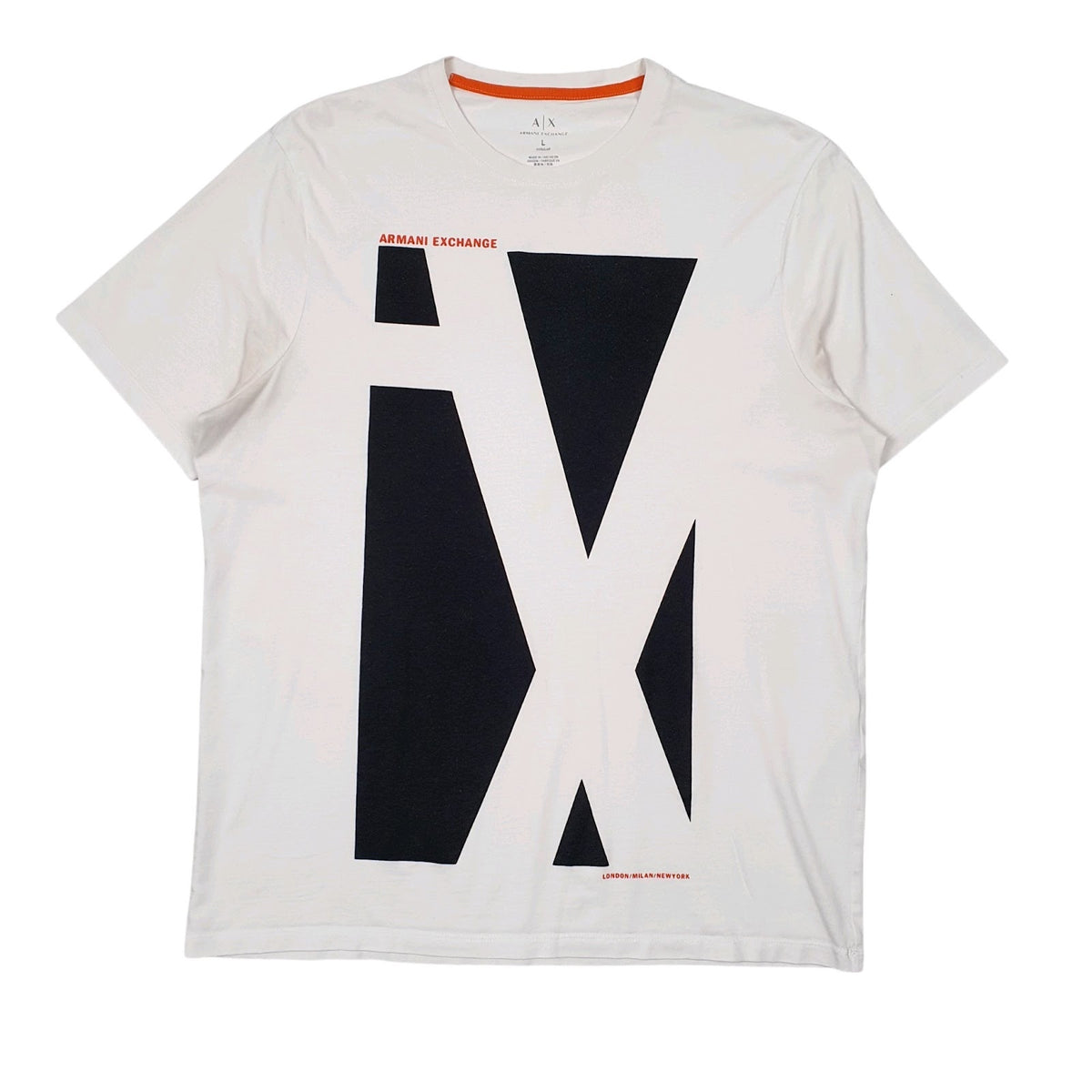 Mens White Armani  Short Sleeve T Shirt