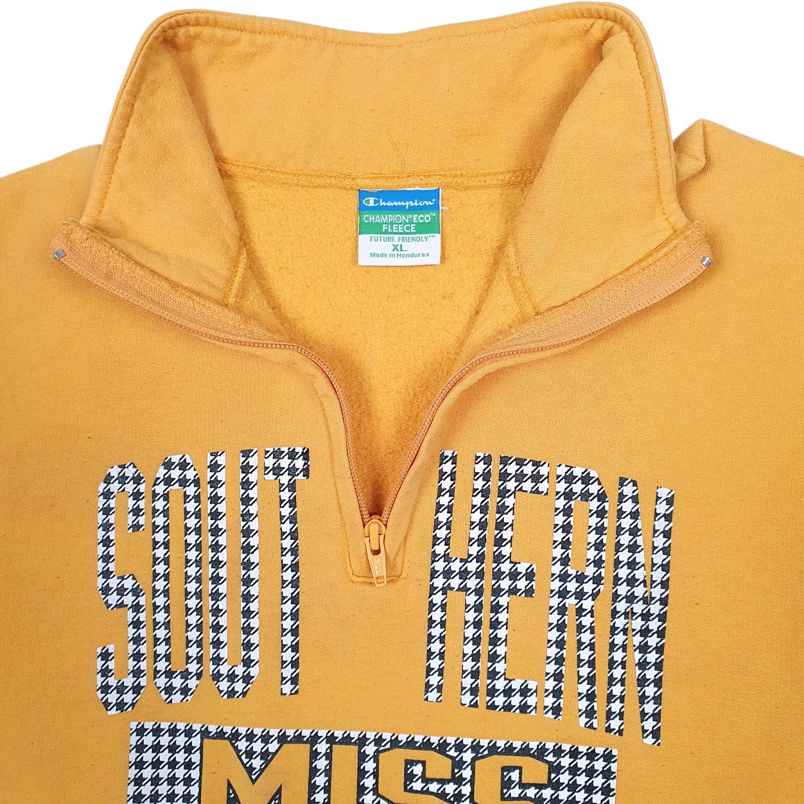 Mens Yellow Champion Southern Miss Quarter Zip Jumper