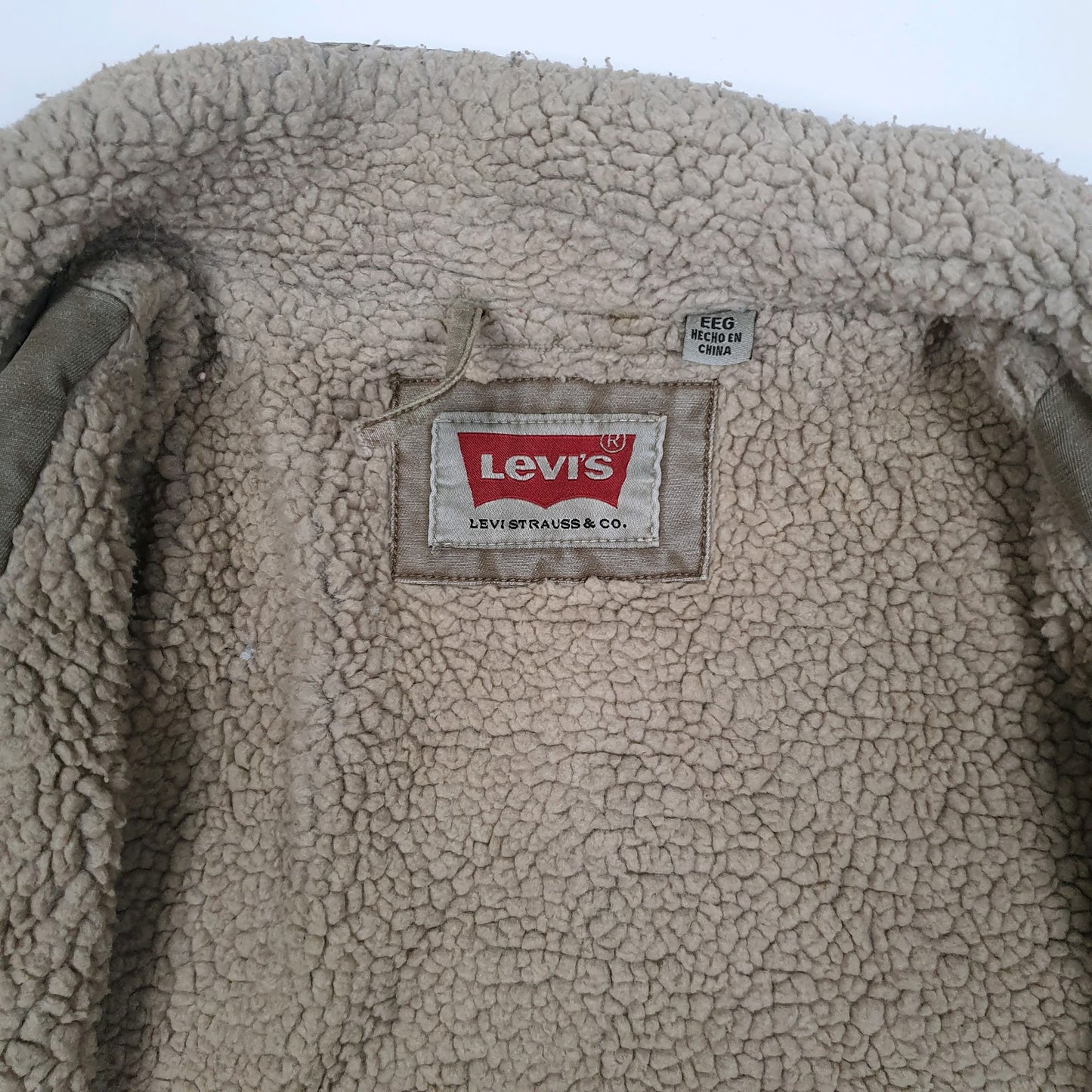 Mens Beige Levis Sherpa Lined Chore Sherpa  Coat