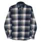 Mens Blue Eddie Bauer Heavyweight Plaid Flannel Long Sleeve Shirt