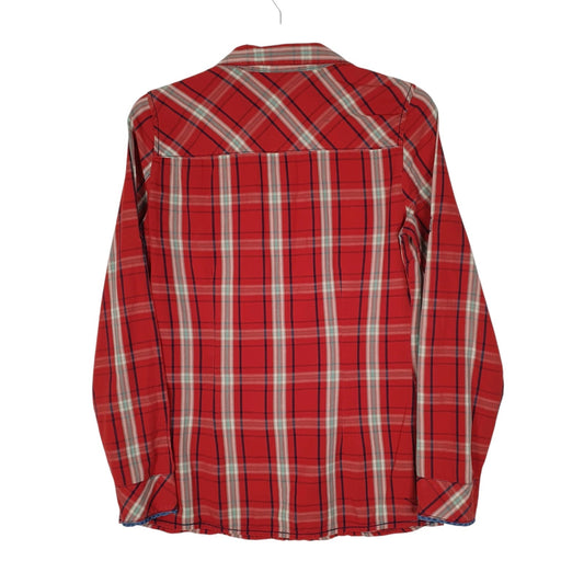 Womens Red Zara Plaid Popper Western  Shirt