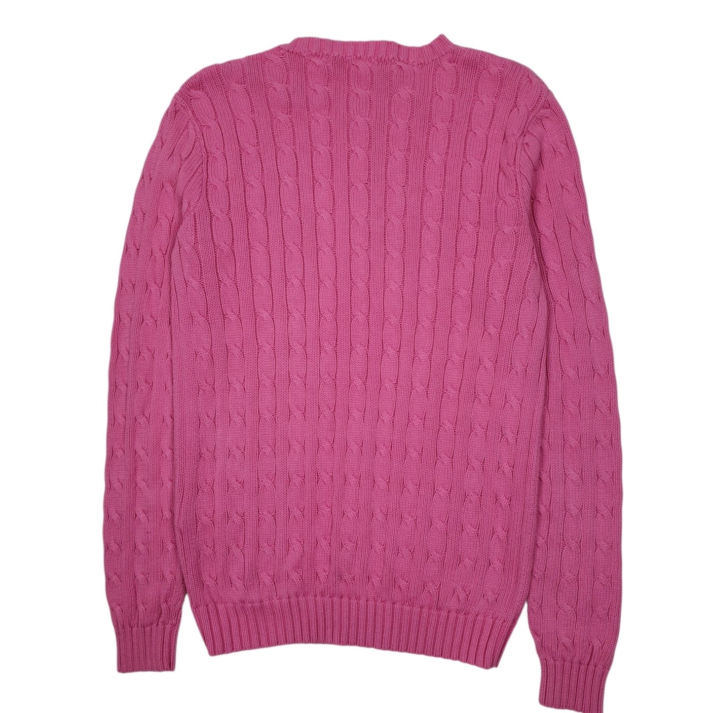 Womens Pink Ralph Lauren Sport Cable Knit Crewneck Jumper