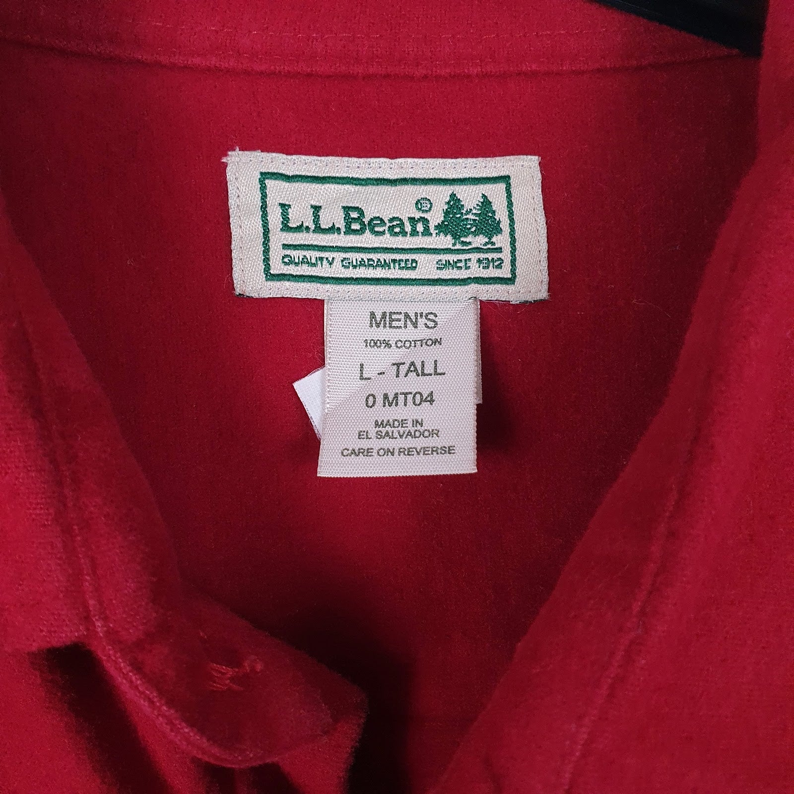 Mens Red L.L.Bean Chamois  Shirt