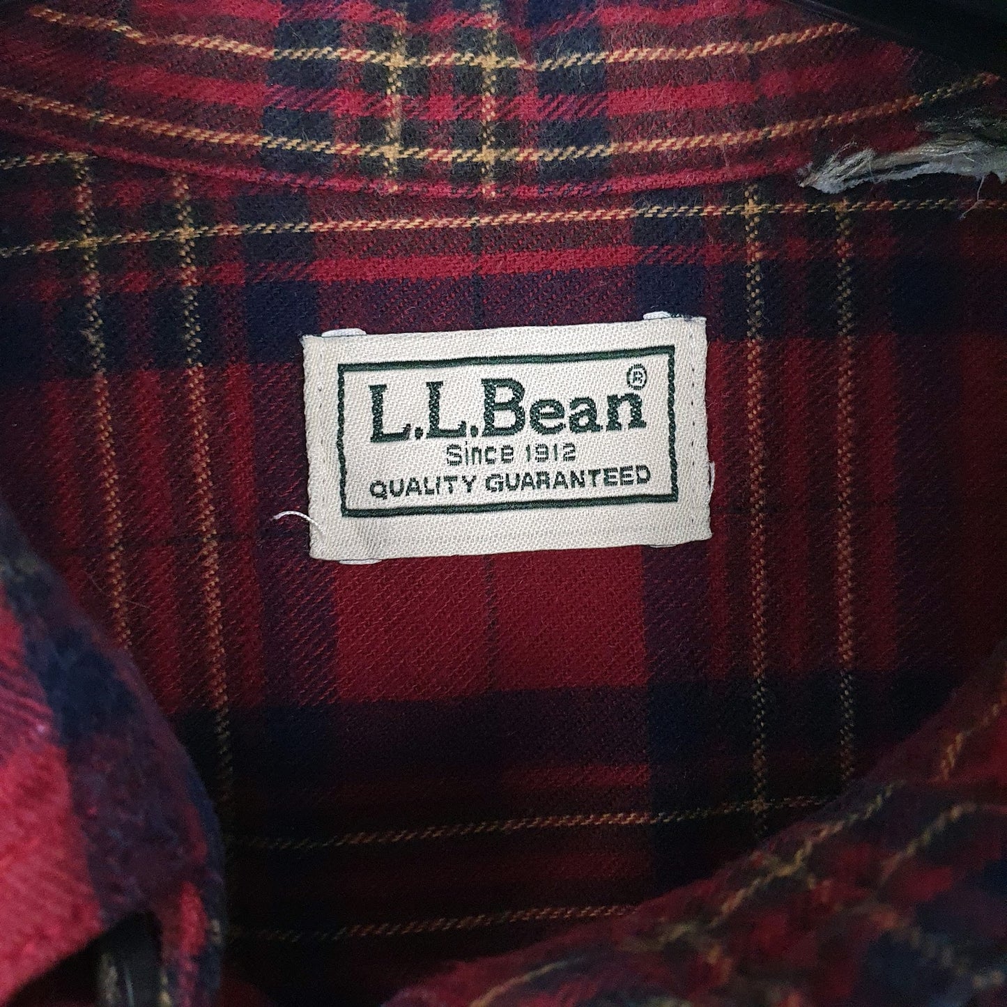 Mens Red L.L.Bean Flannel  Shirt