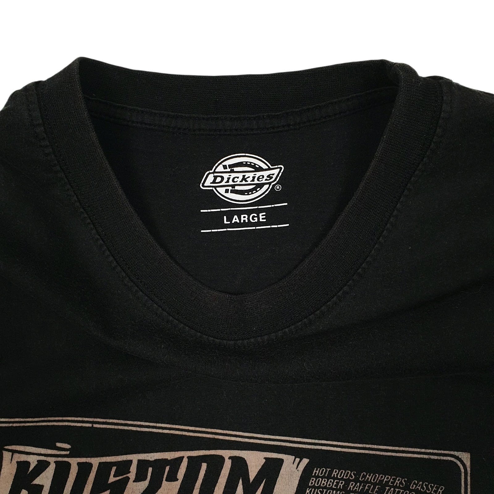Mens Black Dickies Kustom Kulture  T Shirt