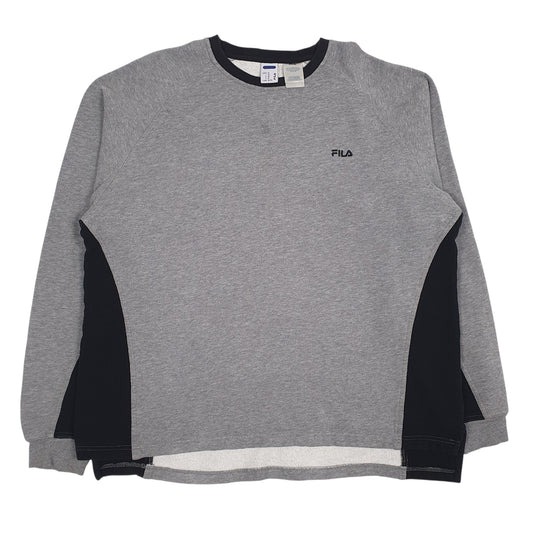 Mens Grey Fila  Crewneck Jumper