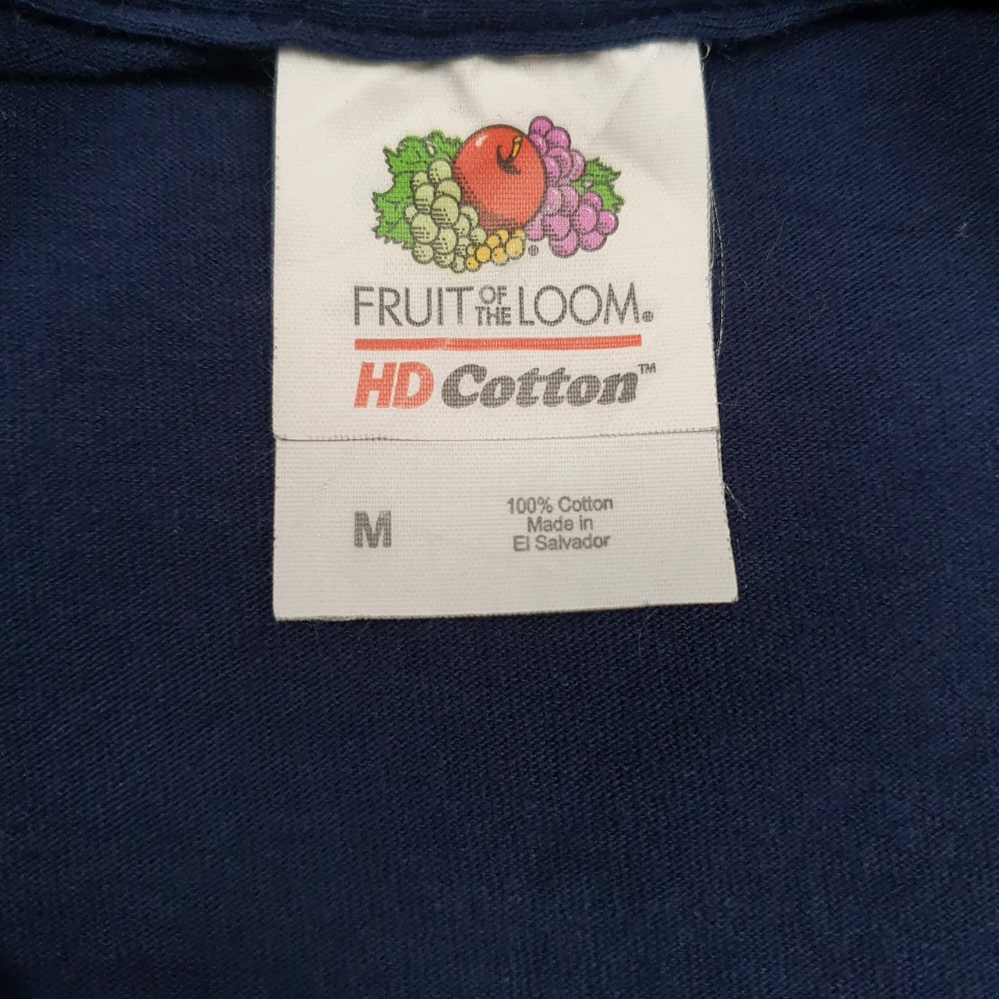 Mens Navy Fruit Of The Loom Baseball  T Shirt