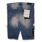 Mens Blue Smoke Rise Distressed Cardigan Shorts
