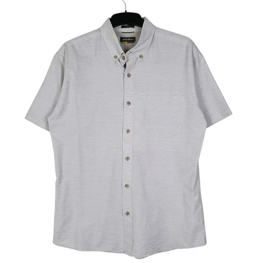 Mens Grey Eddie Bauer Hiking Walking Short Sleeve Shirt