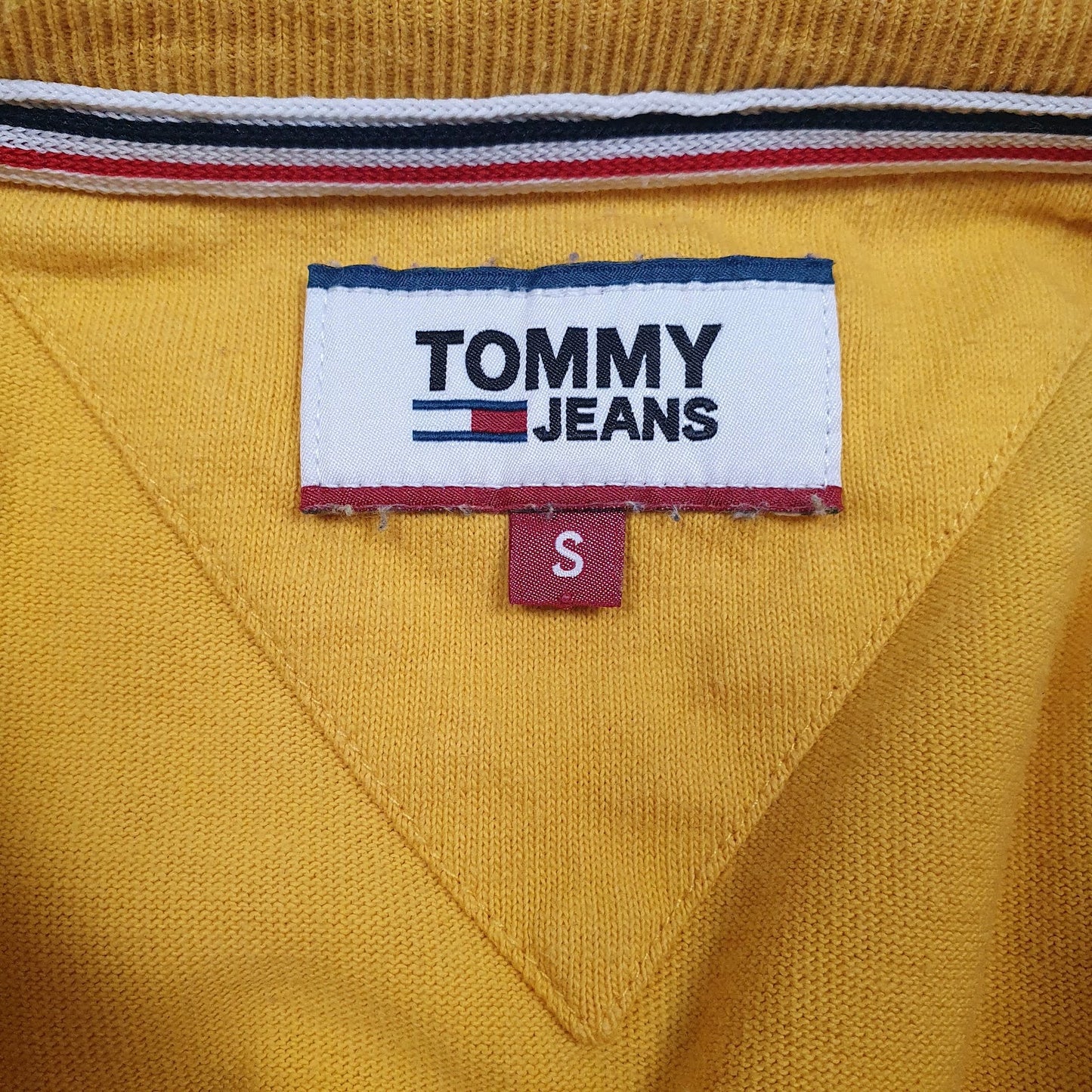 Mens Yellow Tommy Hilfiger Spellout  T Shirt