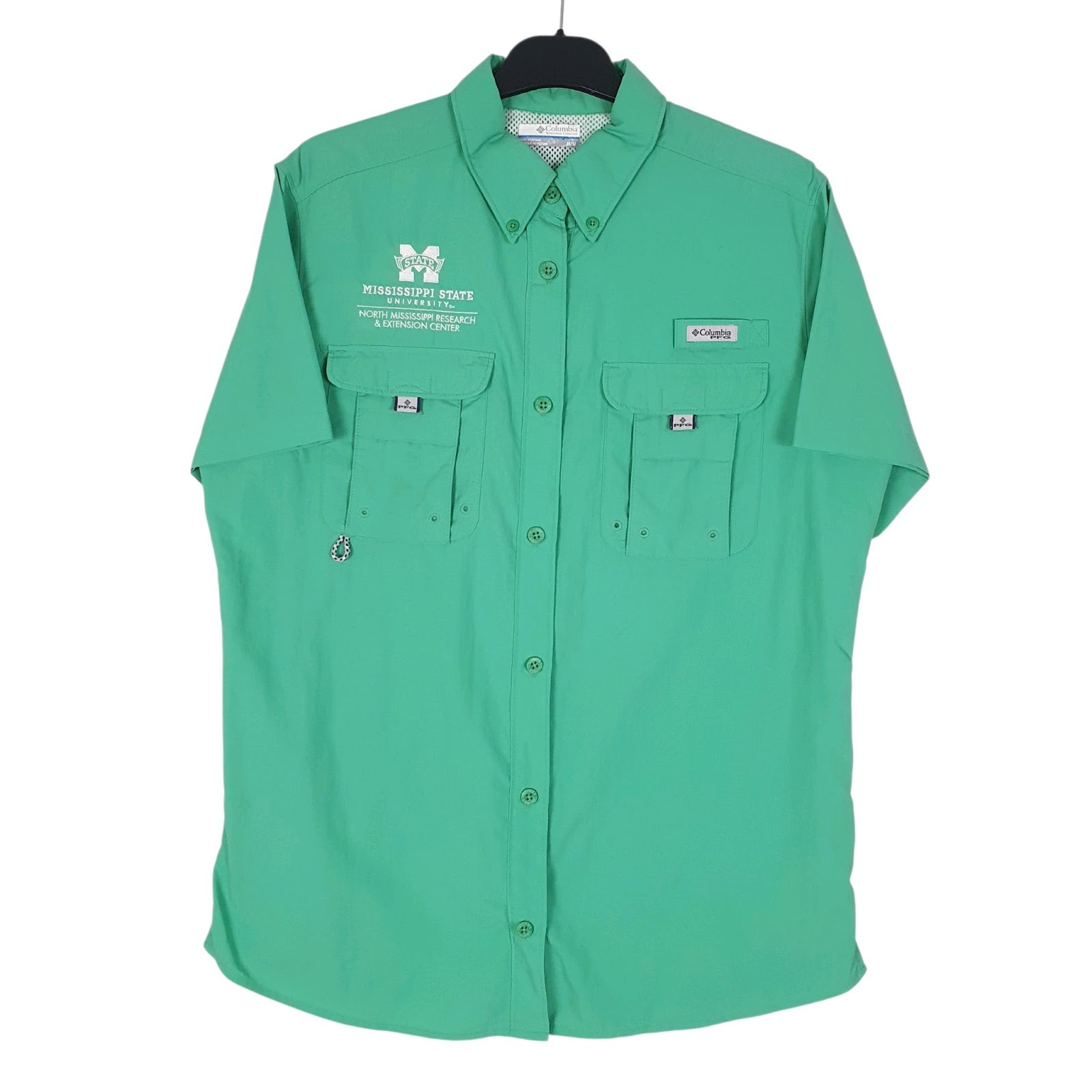 Mens Green Columbia Sportswear Company PFG Mississippi State University Short Sleeve Shirt