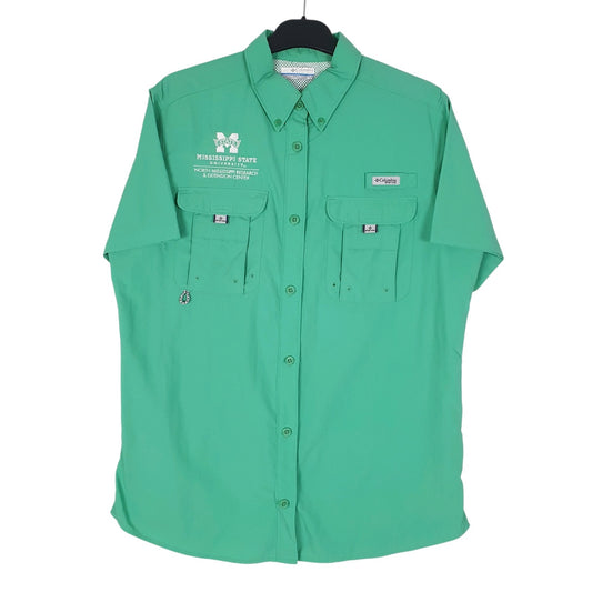 Mens Green Columbia Sportswear Company PFG Mississippi State University Short Sleeve Shirt