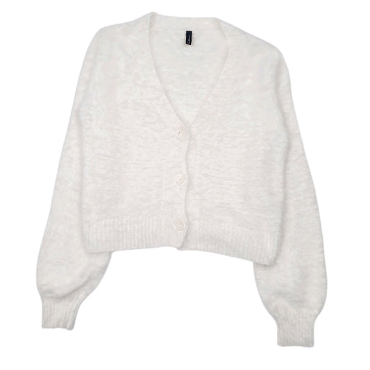 Womens White Saltanse Fluffy Cardigan Jumper