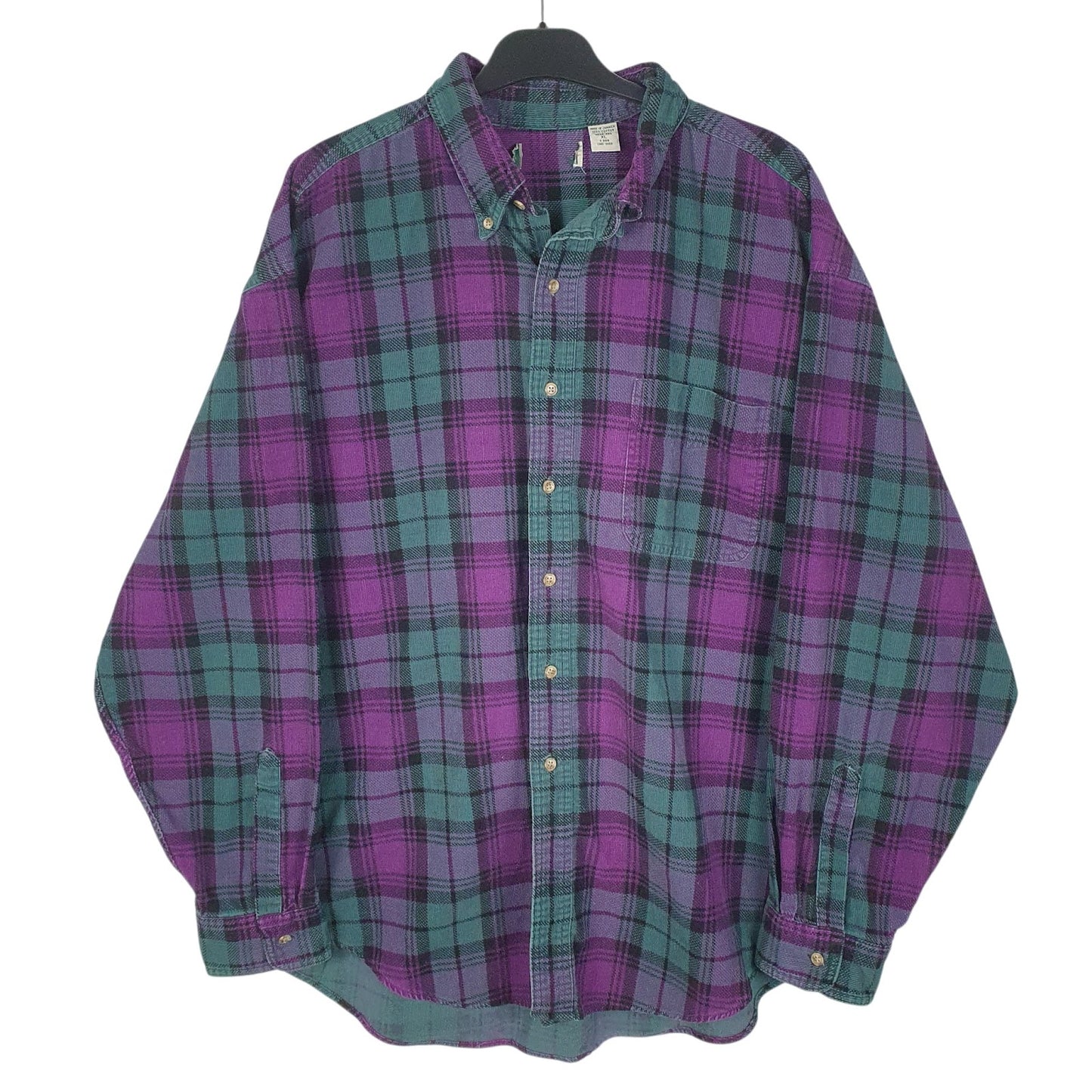 Mens Green L.L.Bean Flannel Long Sleeve Shirt