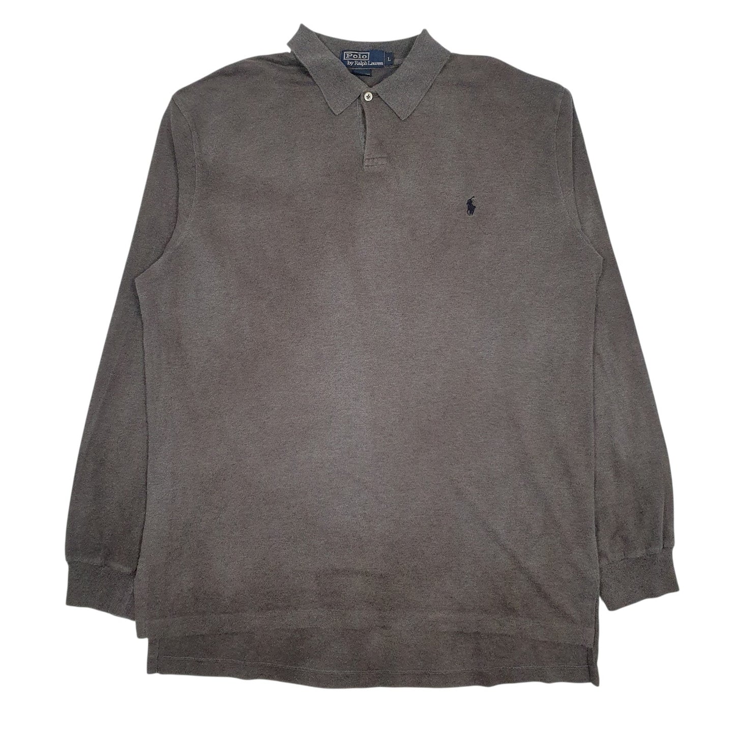 Mens Grey Polo Ralph Lauren  Long Sleeve Polo Shirt