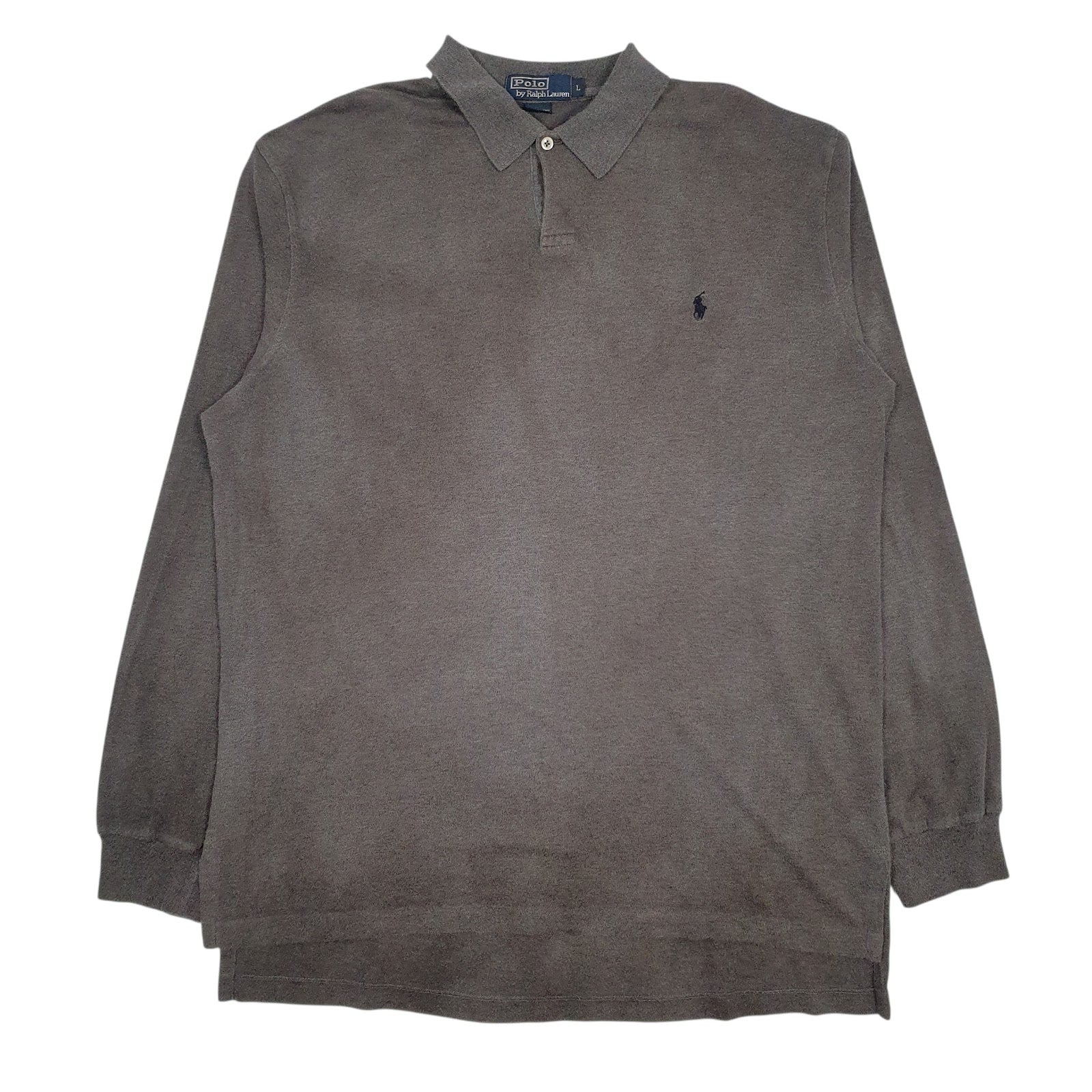 Mens Grey Polo Ralph Lauren  Long Sleeve Polo Shirt