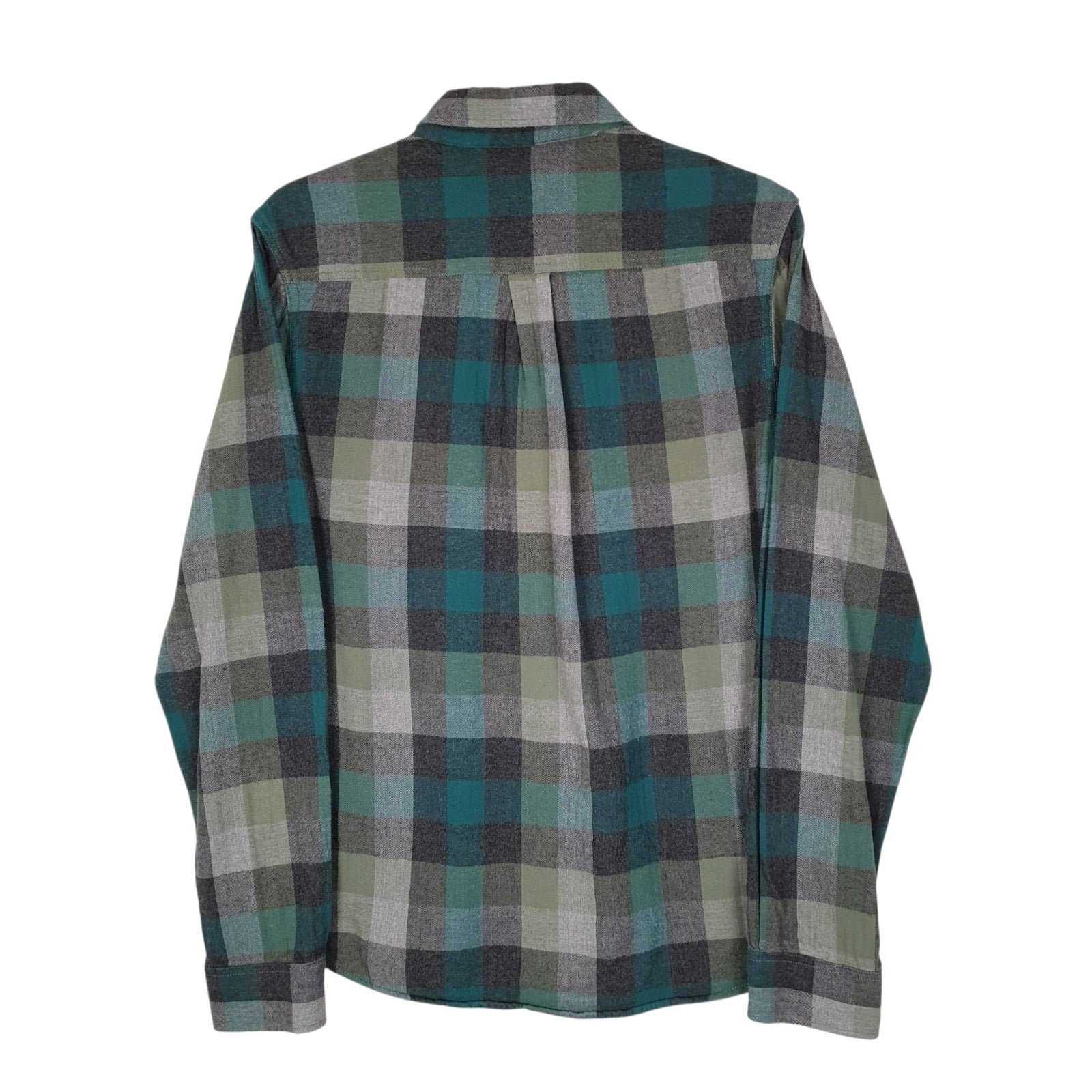 Mens Green Eddie Bauer Heavyweight Plaid Flannel  Shirt