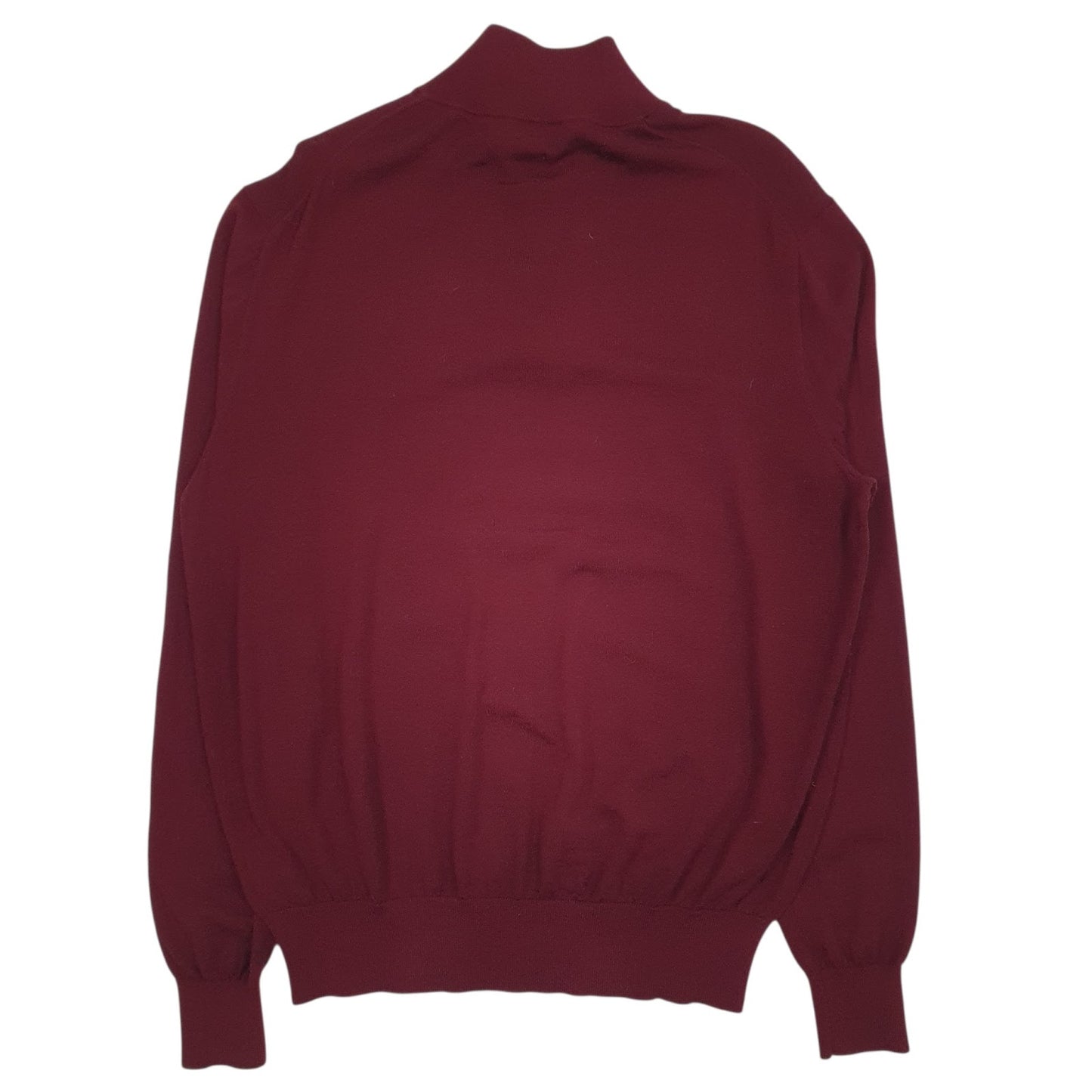 Mens Burgundy Polo Ralph Lauren Henley Lightweight Quarter Zip Jumper