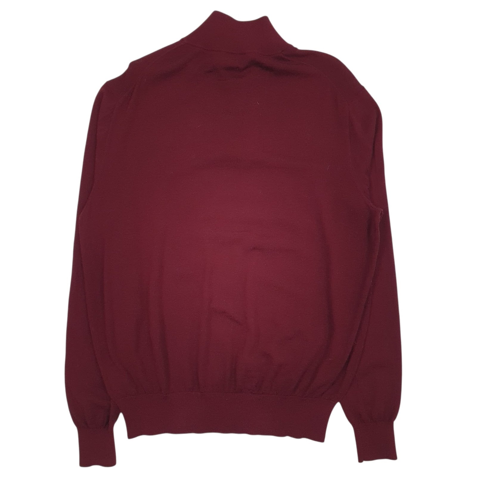 Mens Burgundy Polo Ralph Lauren Henley Lightweight Quarter Zip Jumper