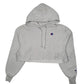 Womens Grey Champion Reverse Weave Crop Top Hoodie Jumper