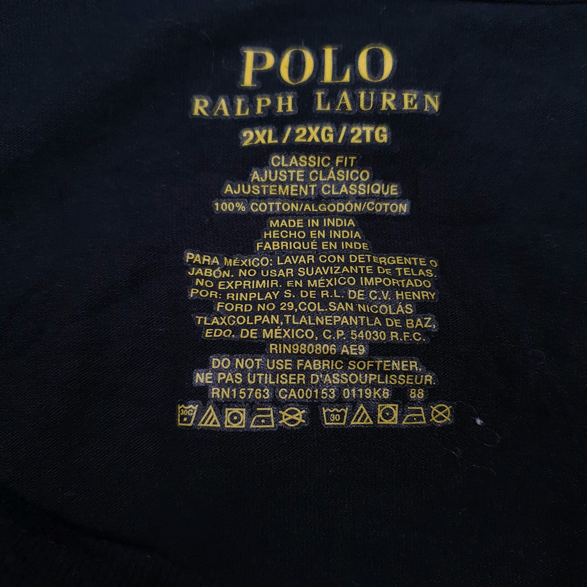 Mens Black Polo Ralph Lauren   T Shirt
