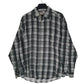 Mens Grey Prego Plaid Flannel Long Sleeve Shirt