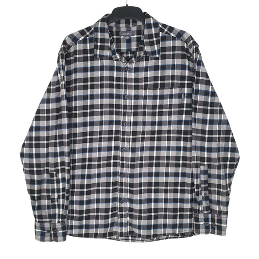 Mens Grey Eddie Bauer Flannel Long Sleeve Shirt