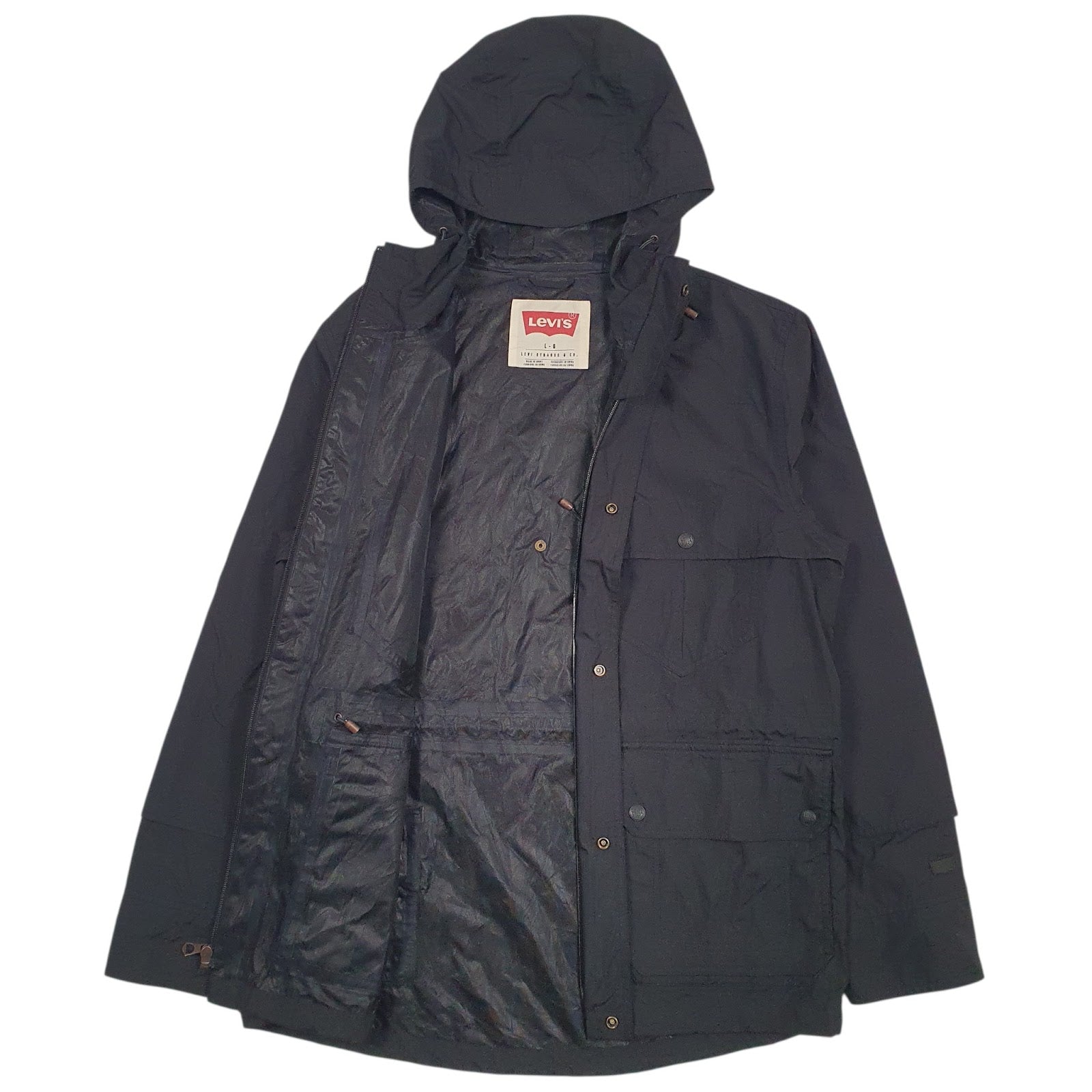 Mens Black Levis   Coat