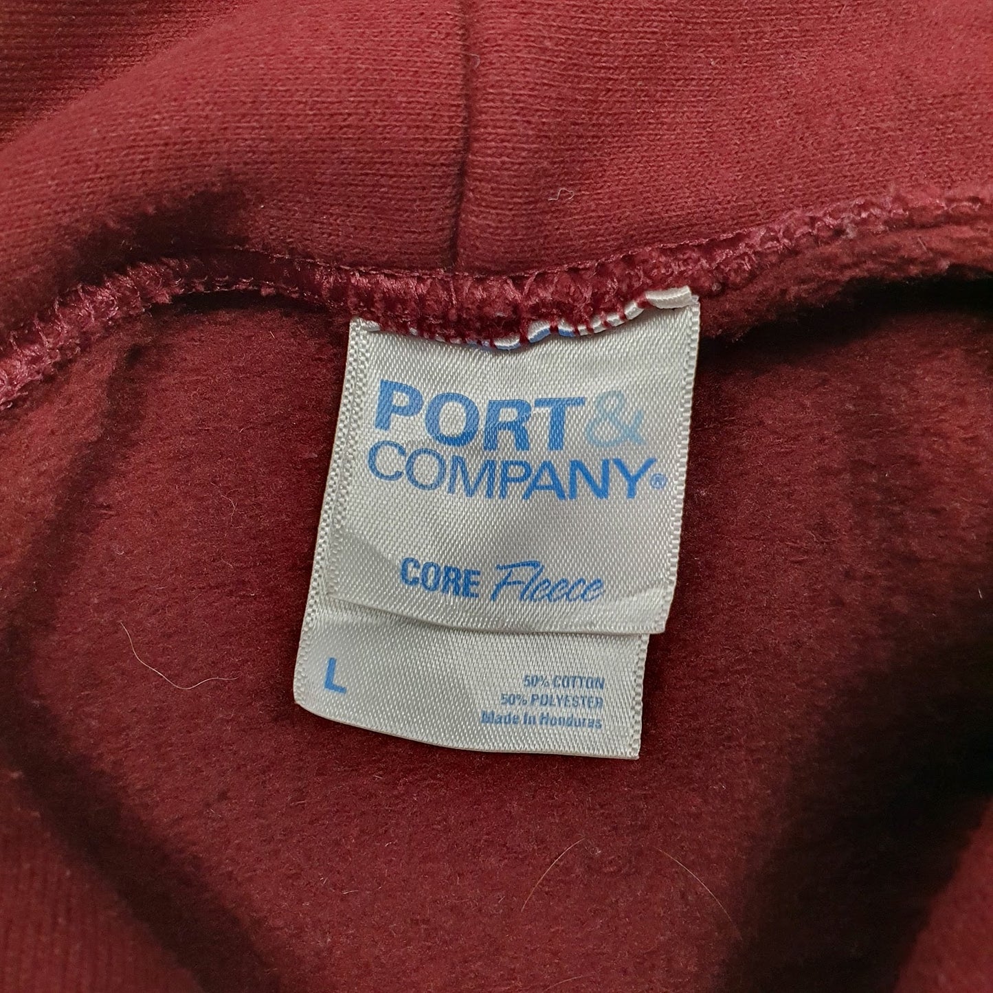Mens Burgundy Port & Company  Hoodie Jumper