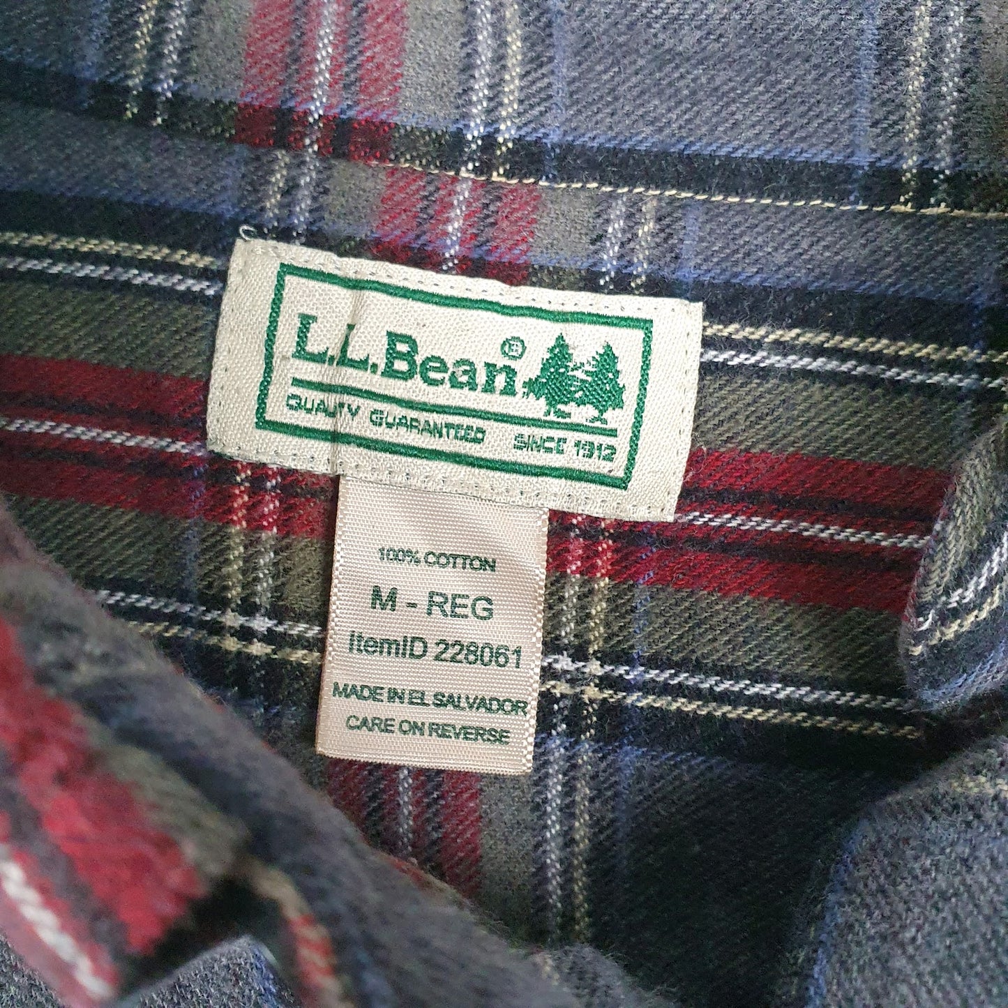 Mens Grey L.L.Bean Flannel  Shirt