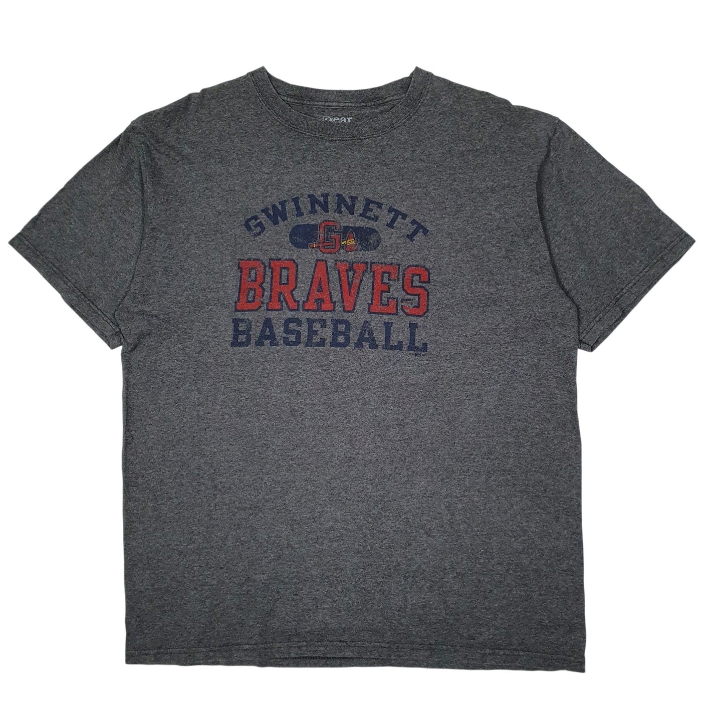 Mens Grey Gear For Sports Gwinnett Braves Baseball Short Sleeve T Shirt